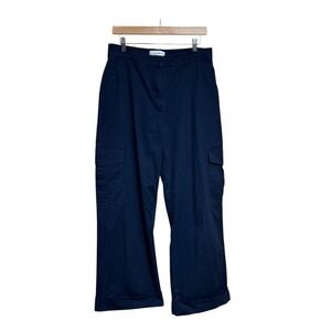 Abercrombie & Fitch Womens Cargo Pants Wide Leg Cropped Blue Size M‎